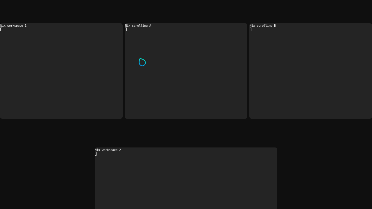 Mapped scrolling overview in the disposable Nix compositor